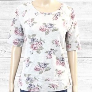 LOFT Floral Short Sleeve Sweater